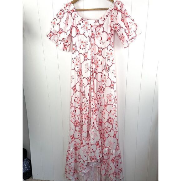 Mulla Off the Shoulder Twist‎ Front Floral Maxi Dress Size S - Picture 1 of 16